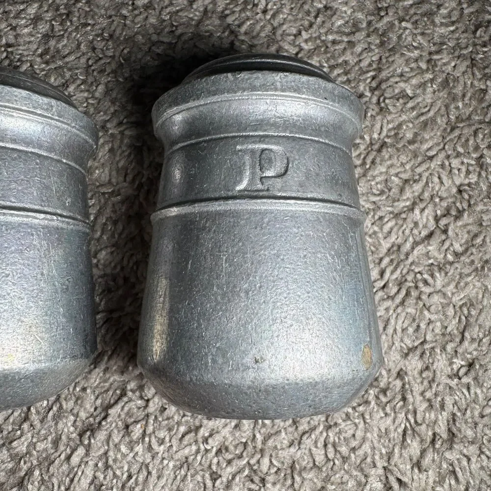 Vintage 1973 Duracast Pewter Salt and Pepper Shakers Set DC6300 DC6301 Retro
